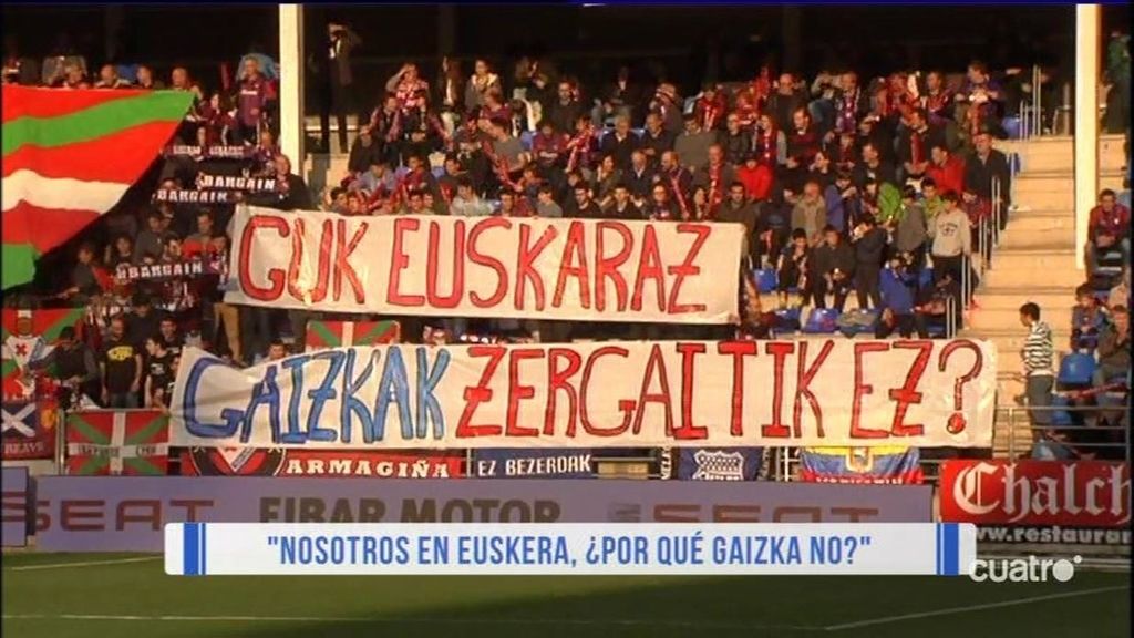 Los hinchas del Eibar defienden su lengua: "Con el euskera de Primera, 1.000 gracias"