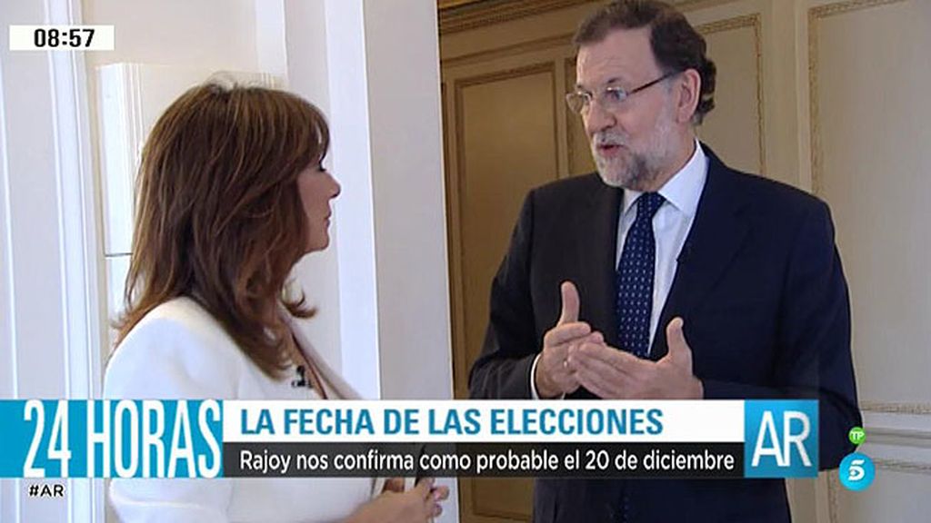 Rajoy: "Lo más normal es que las elecciones se hagan el 20 de diciembre"