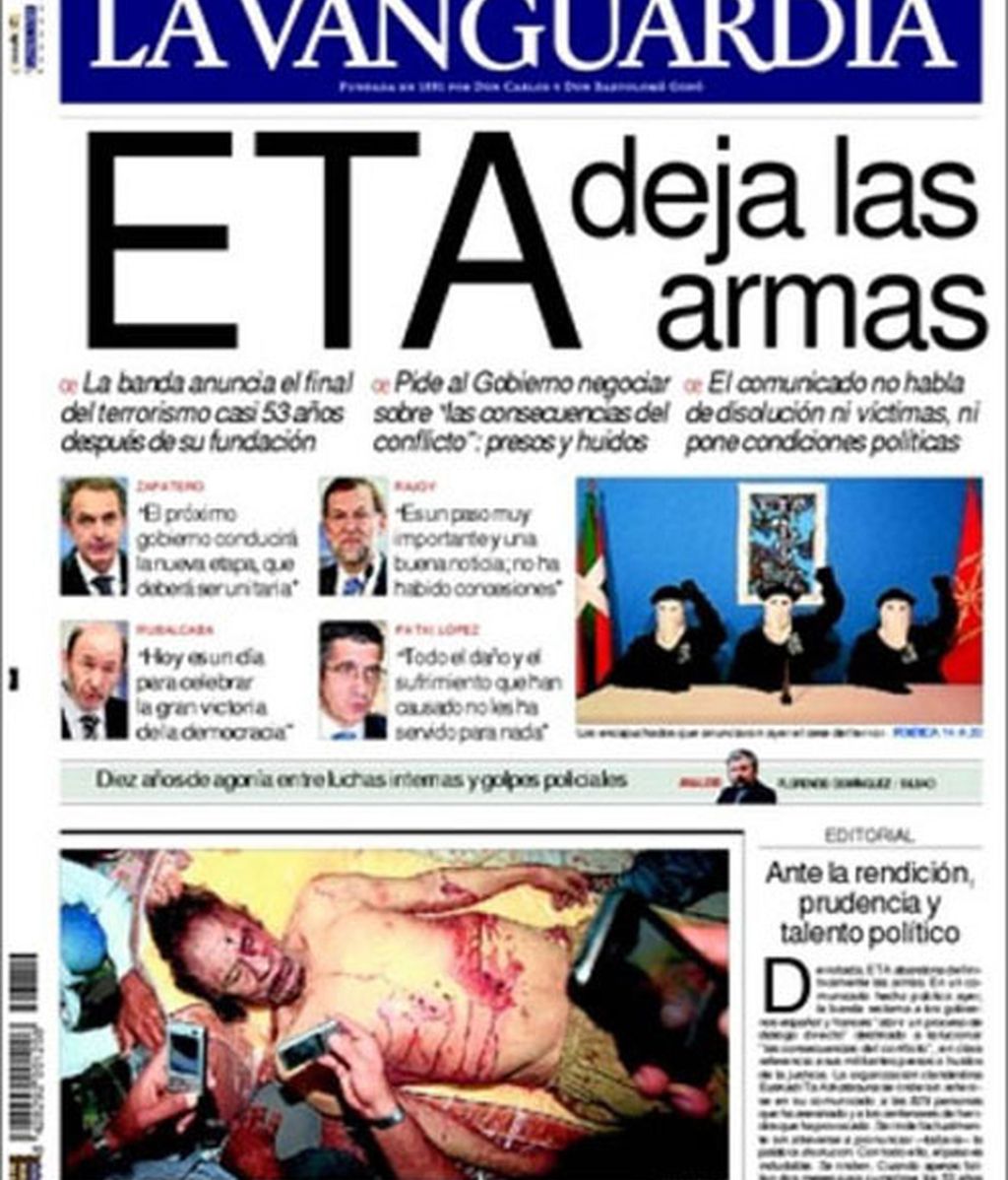 El fin de ETA en la prensa