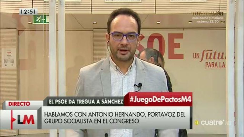 A. Hernando, sobre el PSOE: “No hay ni guerra civil ni se busca la cabeza de nadie”