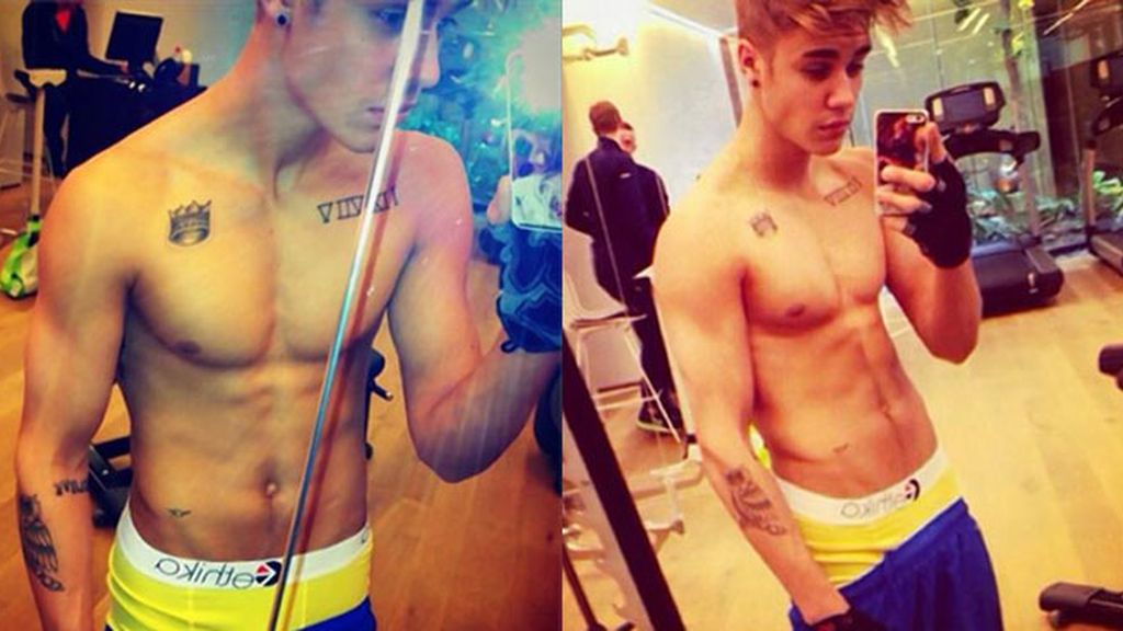 Justin Bieber presume de abdominal en Instagram