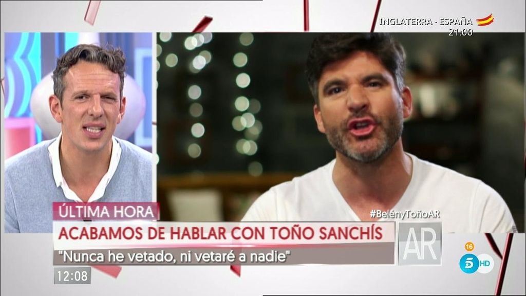 Toño Sanchís: "La única que veta a periodistas es Belén Esteban"