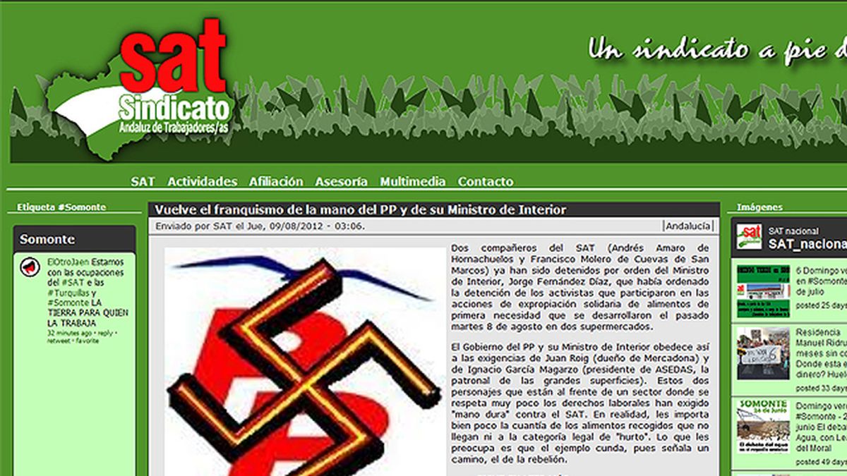 El PP estudia acciones legales contra el SAT por mezclar su logo con la esvástica nazi