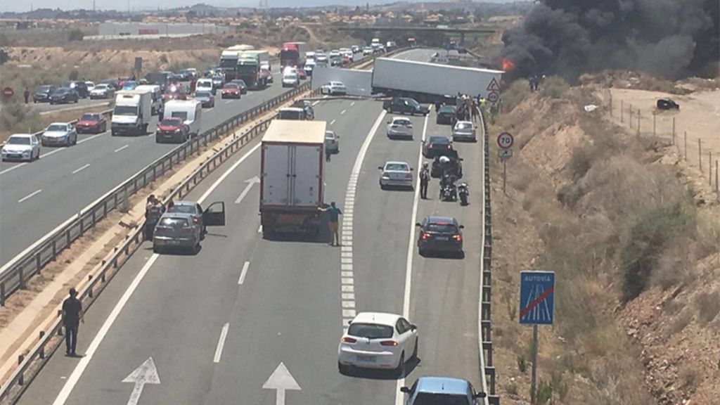 Dramático accidente en la A7 en Murcia con tres muertos