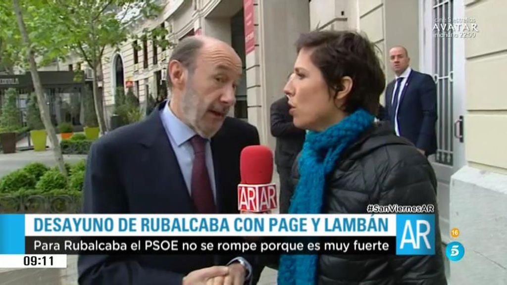 Rubalcaba: "Todos los partidos tienen debates internos y no pasa nada"