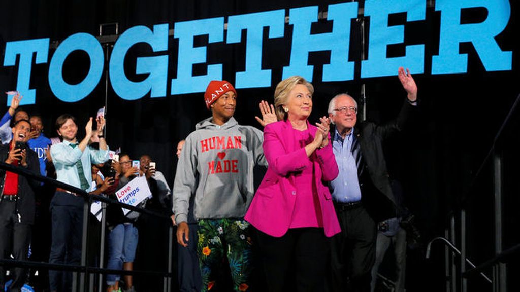 Clinton se apoya en Pharrell Williams para captar el voto afroamericano