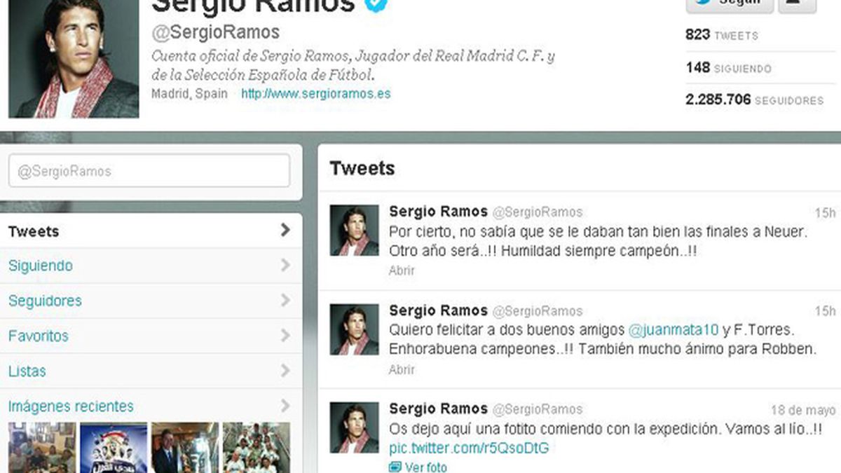 Dedicatoria Twitter Sergio Ramos