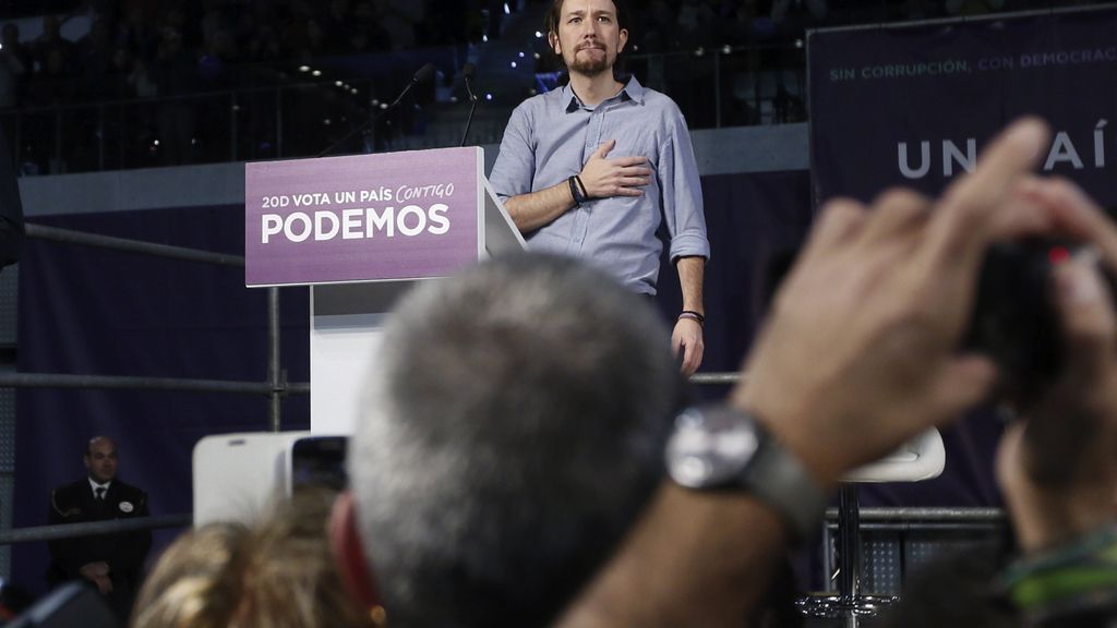 Pablo Iglesias durante un acto de campaña: "Este país no puede volver al pasado"