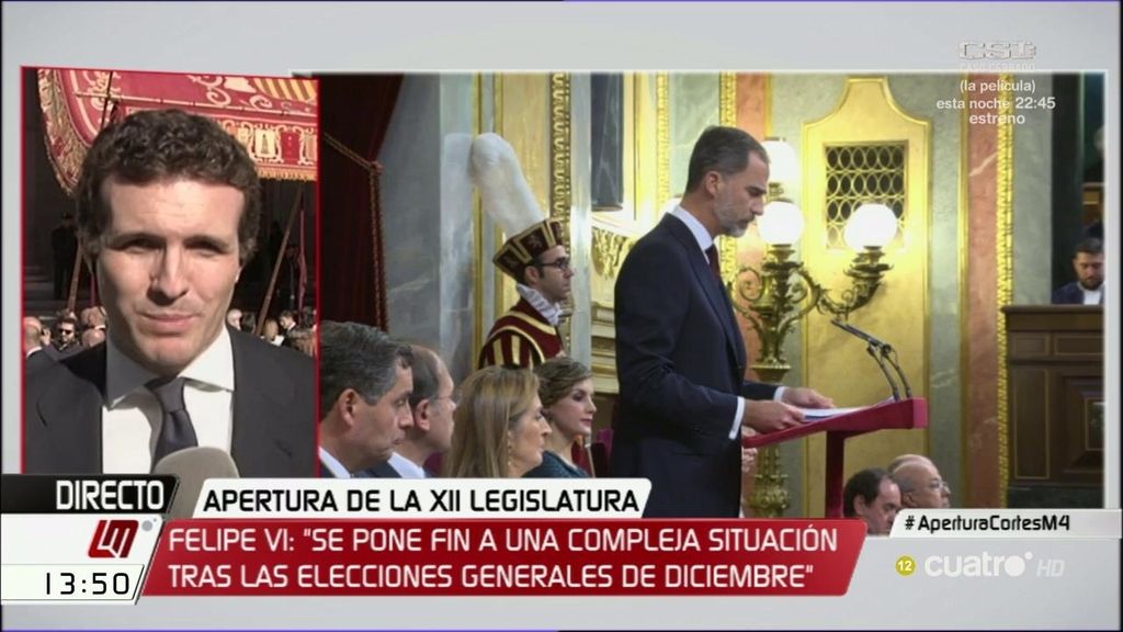 Pablo Casado: "Para Podemos el debate es la política o la antipolítica"