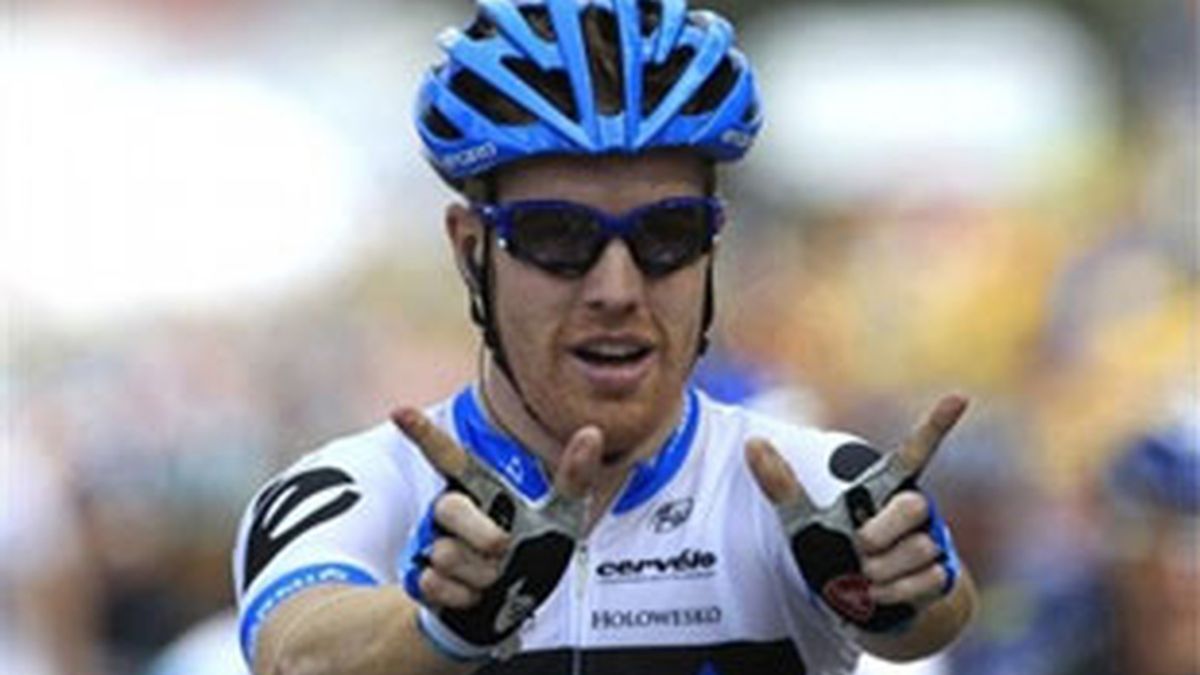 El americano dedicó la victoria a Wouter Weylandt, fallecido en el Giro. Foto: AP.