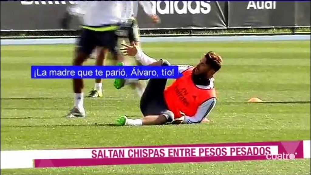 Ramos le reprocha una entrada a Arbeloa en el entrenamiento: "Echa el freno de mano"
