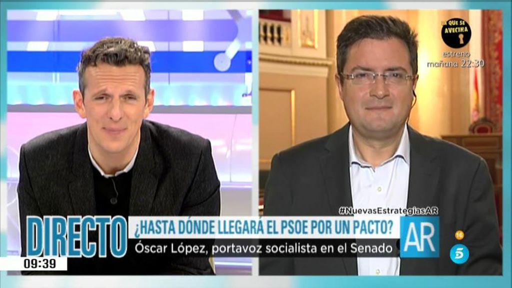 López: "El PSOE quiere que haya un Gobierno pactado con C's y Podemos"