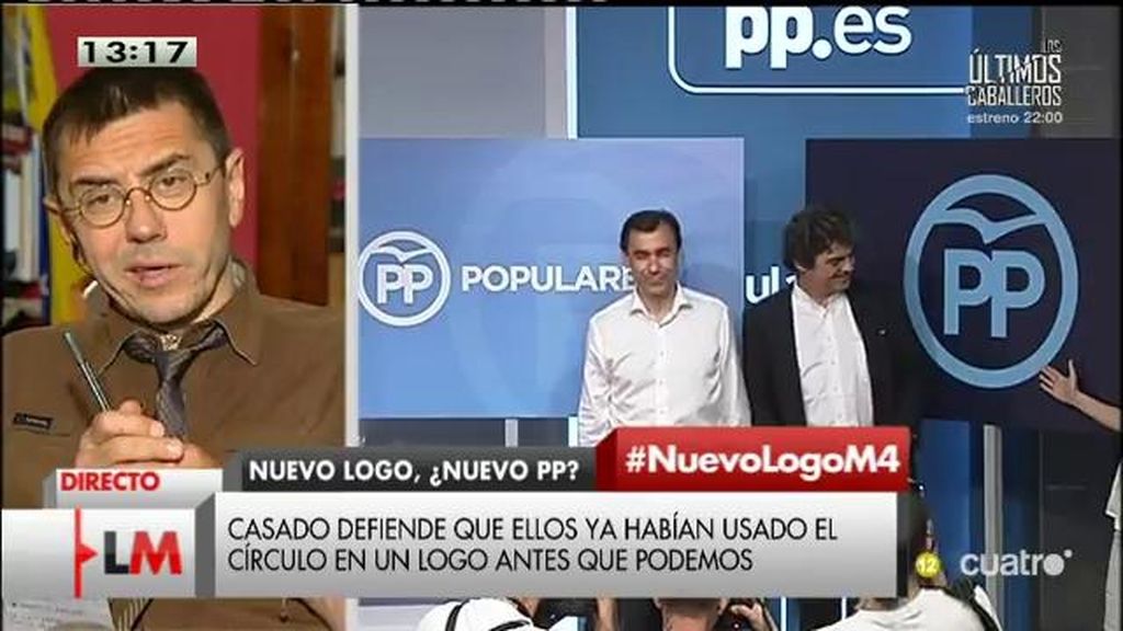 Monedero, sobre el logo del PP: “Intentan imitar a Podemos en todo lo que pueden”