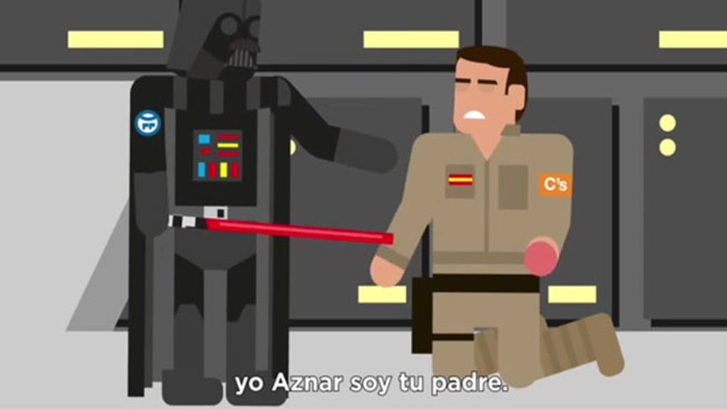 Un vídeo de ERC convierte a Aznar en Darth Vader, Rajoy en Emperador y Pujol en Yoda