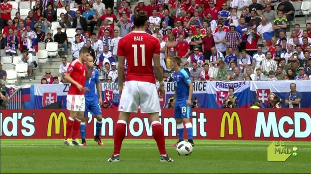 La comedida celebración del gol histórico de Bale con Gales en la televisión inglesa