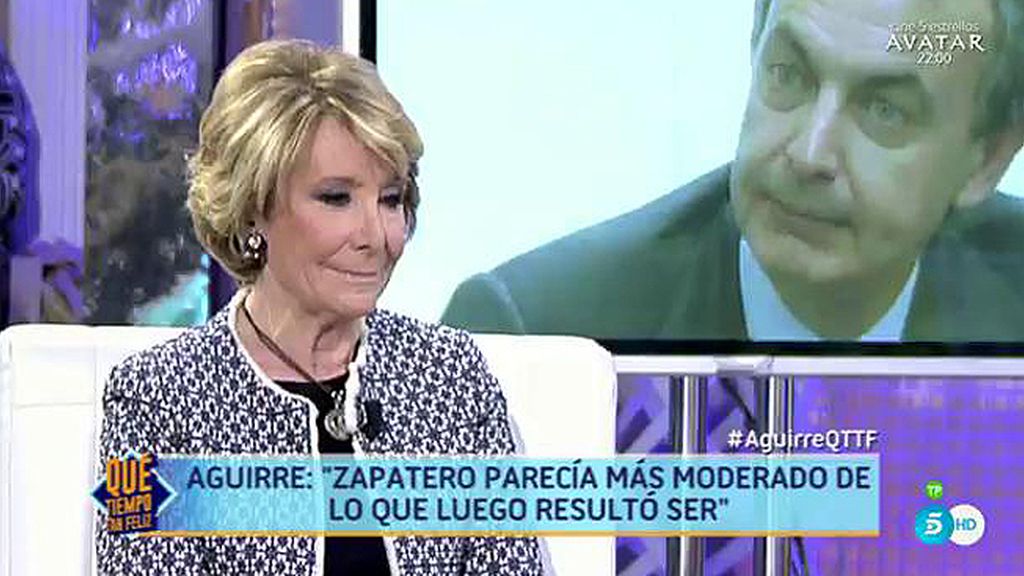 Aguirre, de Zapatero: "Con él me equivoqué, pensé que amaba a España"