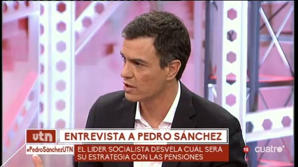 Pedro Sánchez: "Queremos que parte de las pensiones se financie con nuevos impuestos"