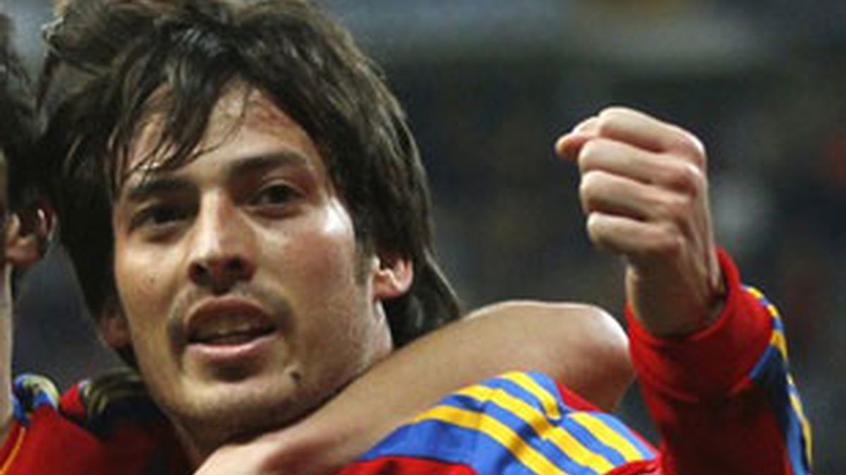 David Silva tras marcar un gol en un partido con La Roja. Foto: Reuters