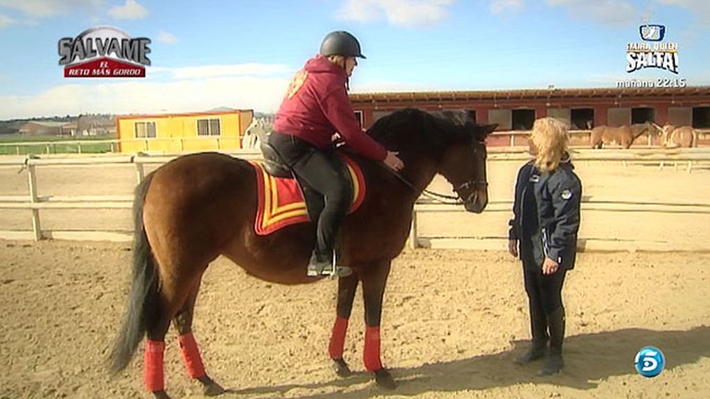 Carmen Bazán, entrenamiento a caballo