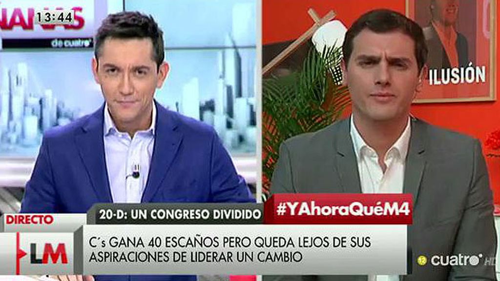 Rivera: "No apoyaremos un pacto en el que esté Podemos porque quiere romper España"
