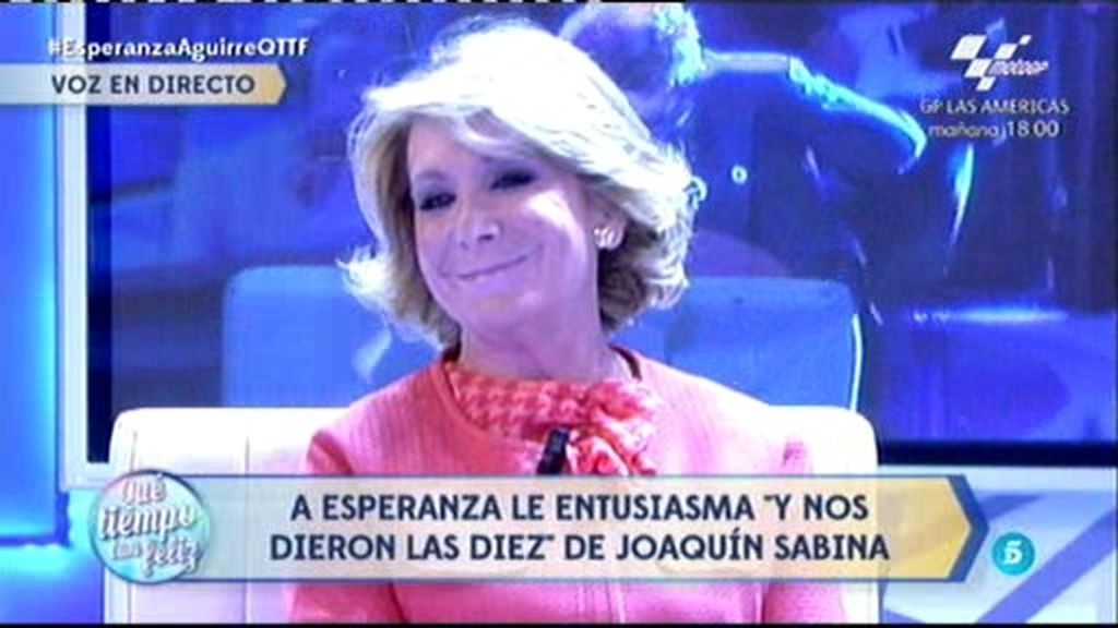 A Esperanza Aguirre le entusiasma ‘Y nos dieron las diez’ de Joaquín Sabina