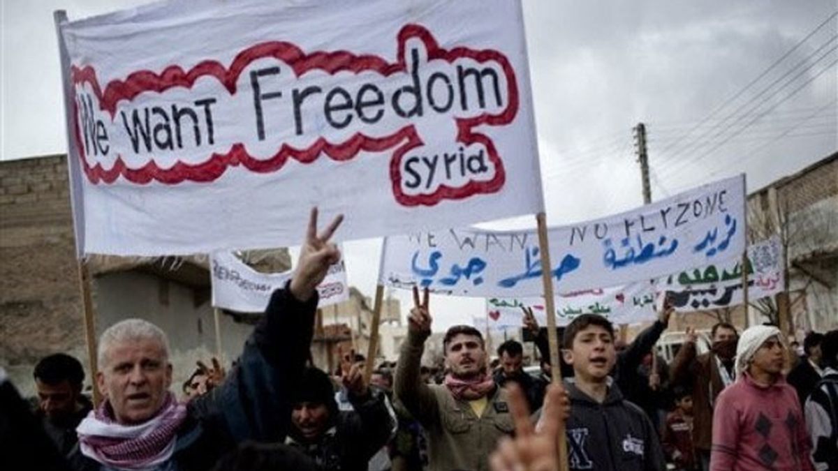 Manifestantes piden libertad para Siria