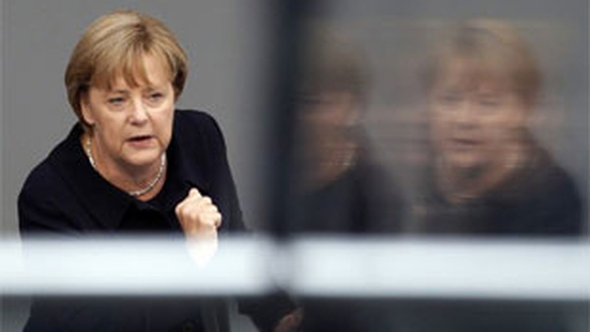 La canciller alemana realizó una vigorosa defensa del euro. Foto: Reuters.