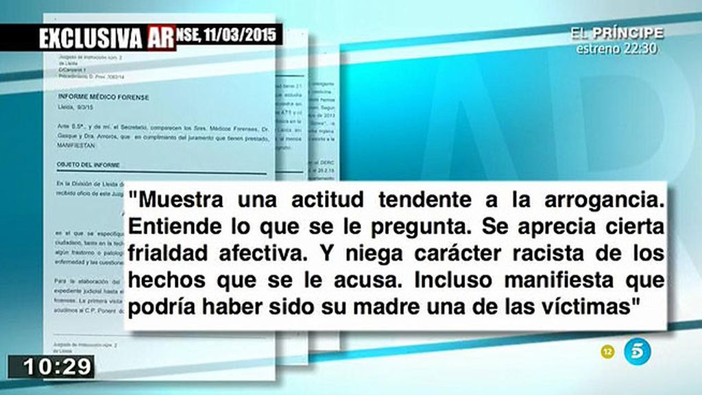 'AR' tiene acceso en exclusiva al informe psiquiátrico del apuñalador de Lleida