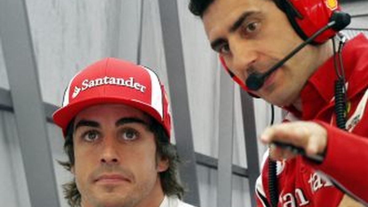 Fernando Alonso (Ferrari), en el circuito de Spa-Francorchamps. EFE