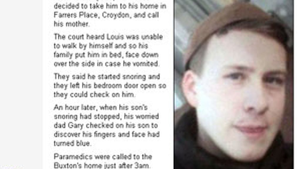 Louis ha fallecido con 17 años de edad por un coma etílico. Foto: Daily Mail Louis ha fallecido con 17 años de edad por un coma etílico. Foto: Daily Mail