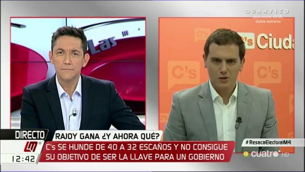 Albert Rivera, sobre el PP: “Si quieren un pacto con el PSOE para que todo siga igual, no nos necesitan”