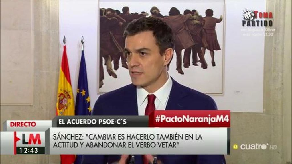 Sánchez: “Este acuerdo suma porque la única victoria política que hay en él es el acuerdo”