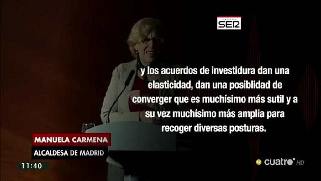 Manuela Carmena: “Los acuerdos de investidura dan elasticidad y una posibilidad de converger más sutil”