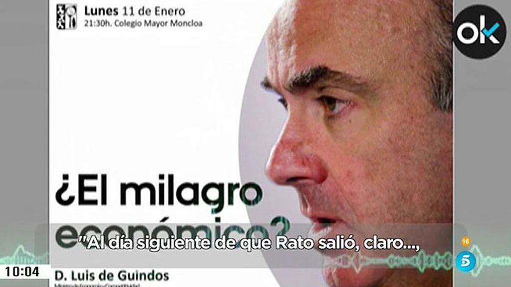 De Guindos: "A Rato le hicieron una comida homenaje en el PP tras salir de Bankia"