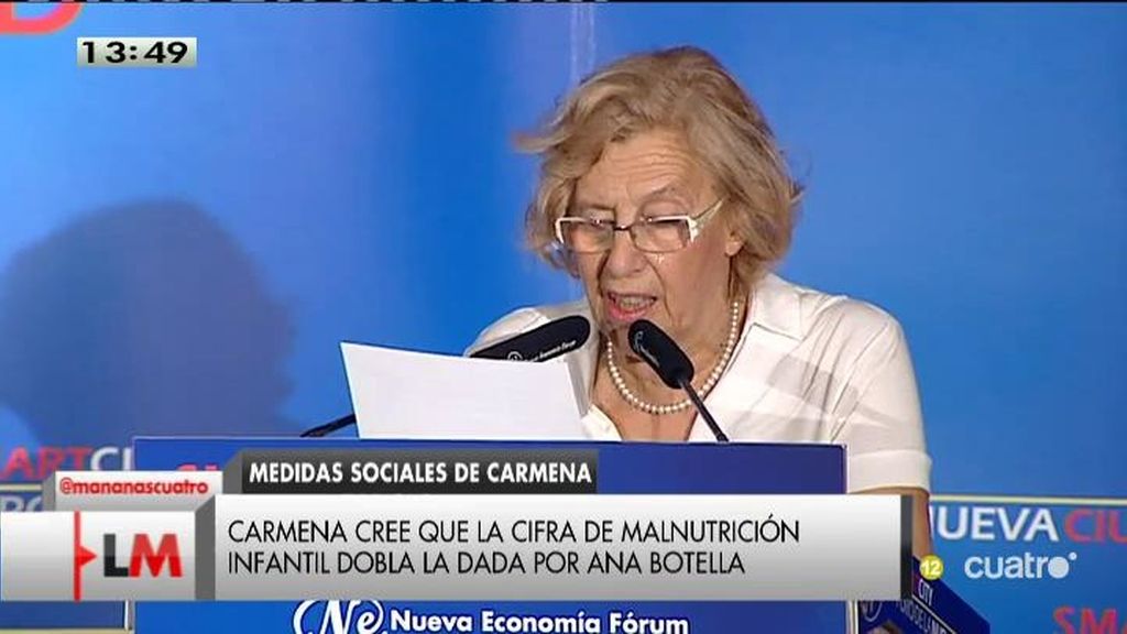 Manuela Carmena distribuirá 110.000 raciones a familias necesitadas este verano