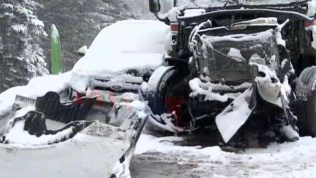 Choque en cadena en EEUU por la nieve