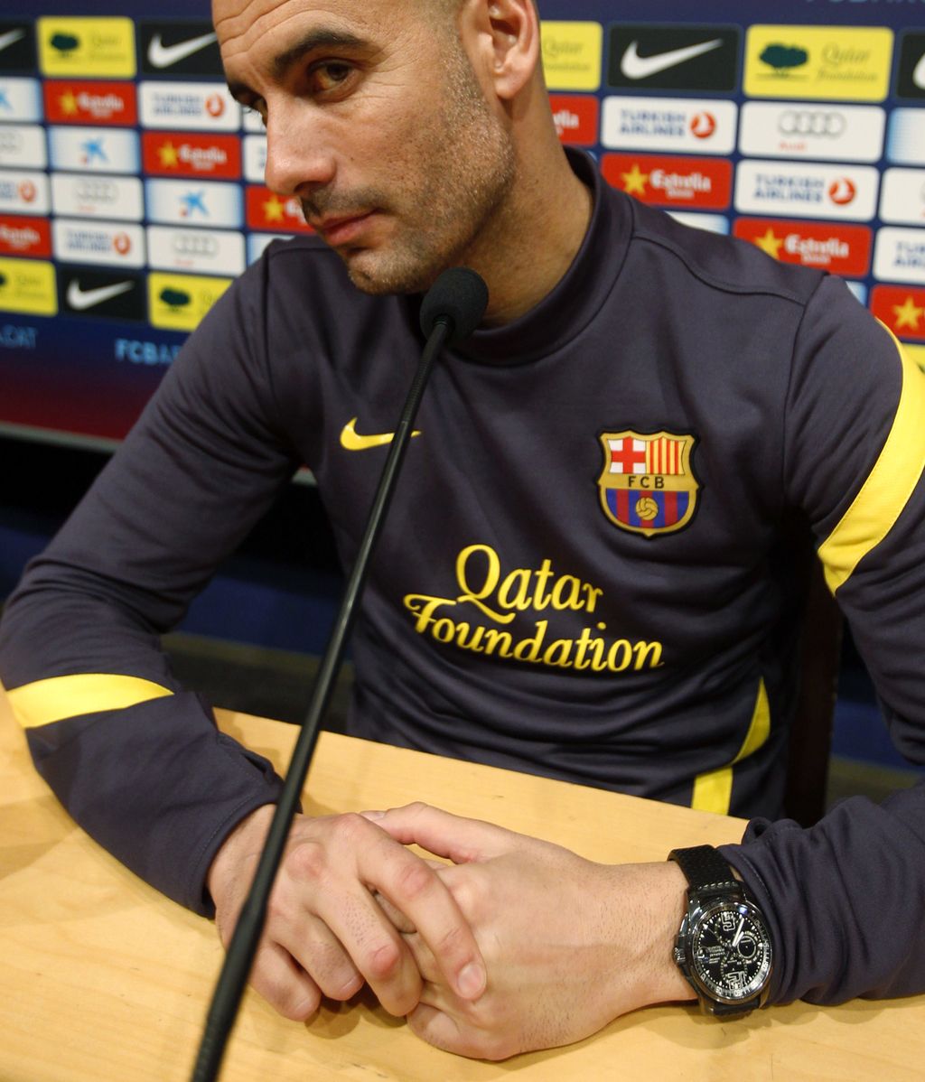 El entrenador del Barcelona, Pep Guardiola durante una rueda de prensa El entrenador del Barcelona, Pep Guardiola durante una rueda de prensa