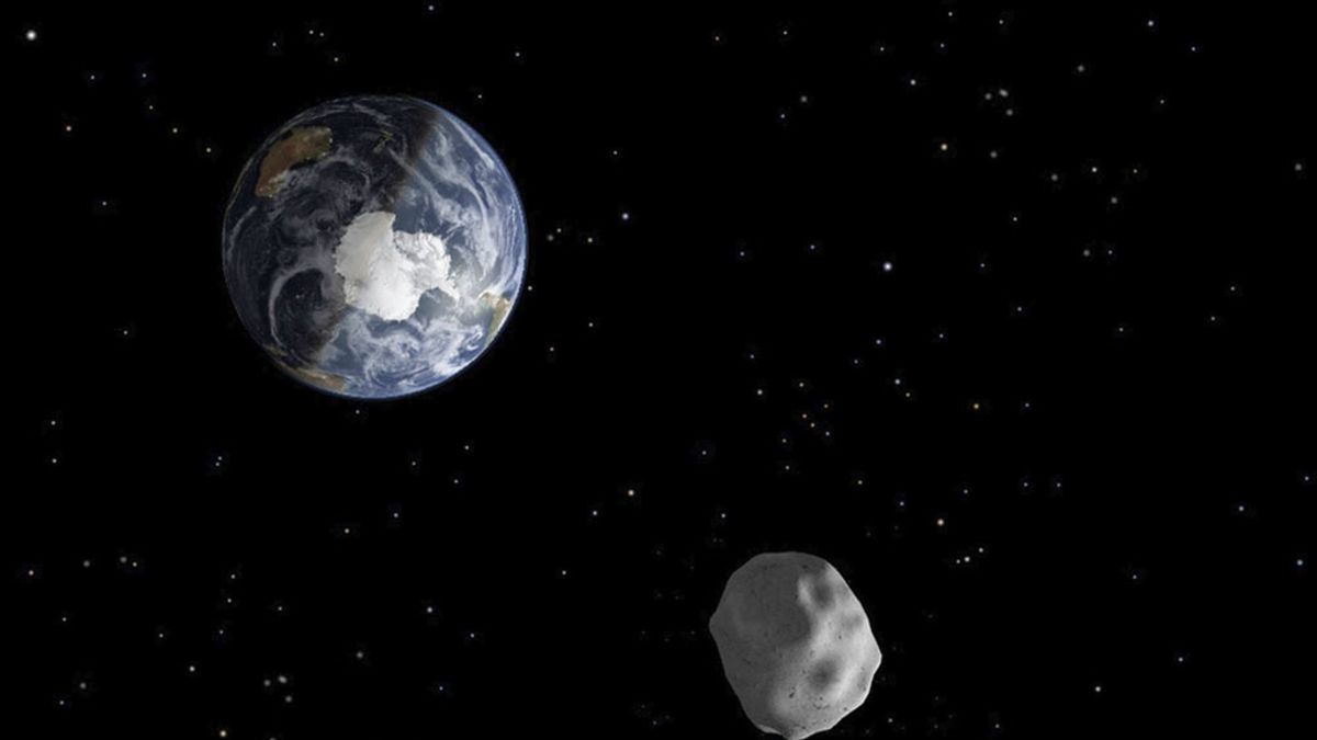 Recreación de la NASA de un asteroide próximo a la Tierra