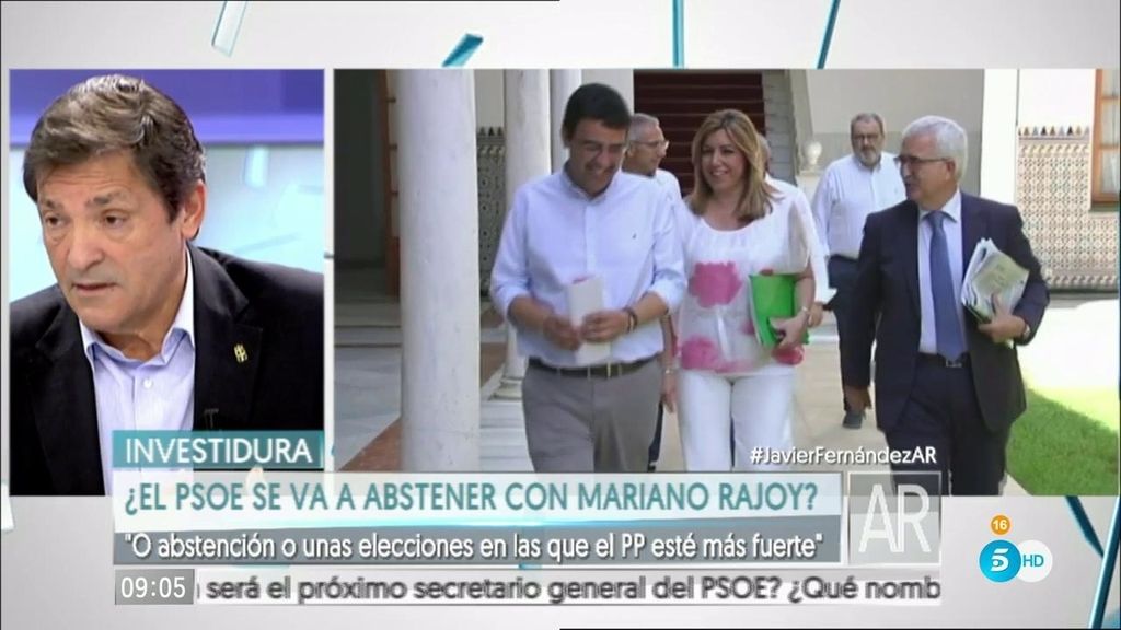 Javier Fernández: "Es o abstención o unas elecciones  que hagan más fuerte al PP"