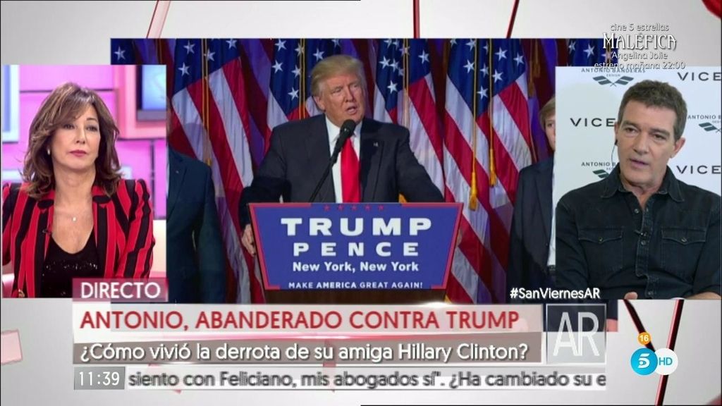 Antonio Banderas, de Trump :"Me esperaba otra cosa, pero las democracias son así"