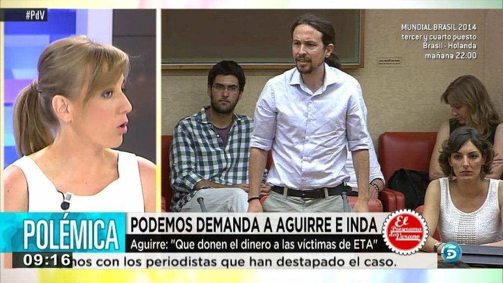 Tania Sánchez: "Eduardo Inda debería ser más riguroso y respetuoso"