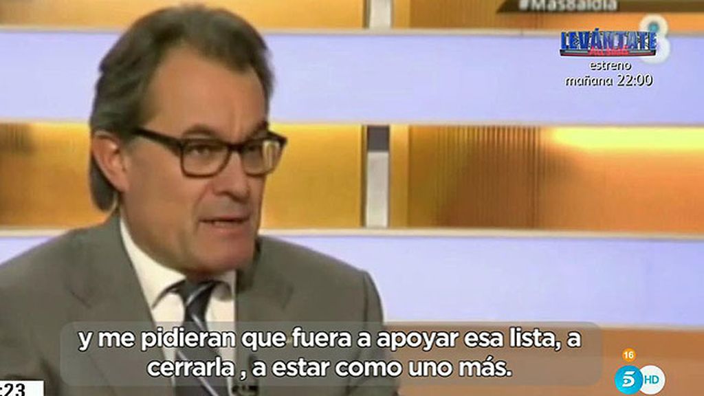 Mas: "Estaría dispuesto a ir en las listas"