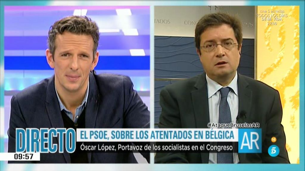 López: "Pedimos a Podemos que reconsidere su posición y entre en el pacto antiyihadista"