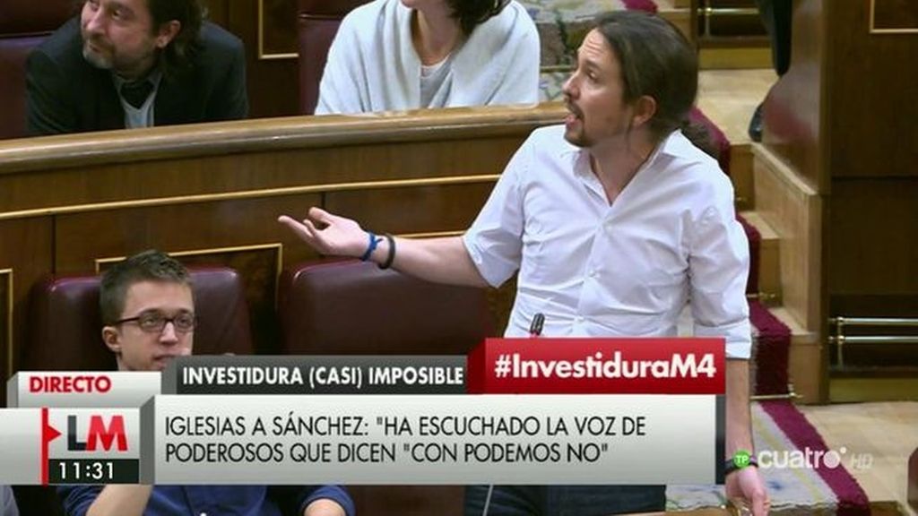 Pablo Iglesias: “Es patético tener que ver  cómo en una cámara de representantes se interrumpe a quien tiene la palabra”