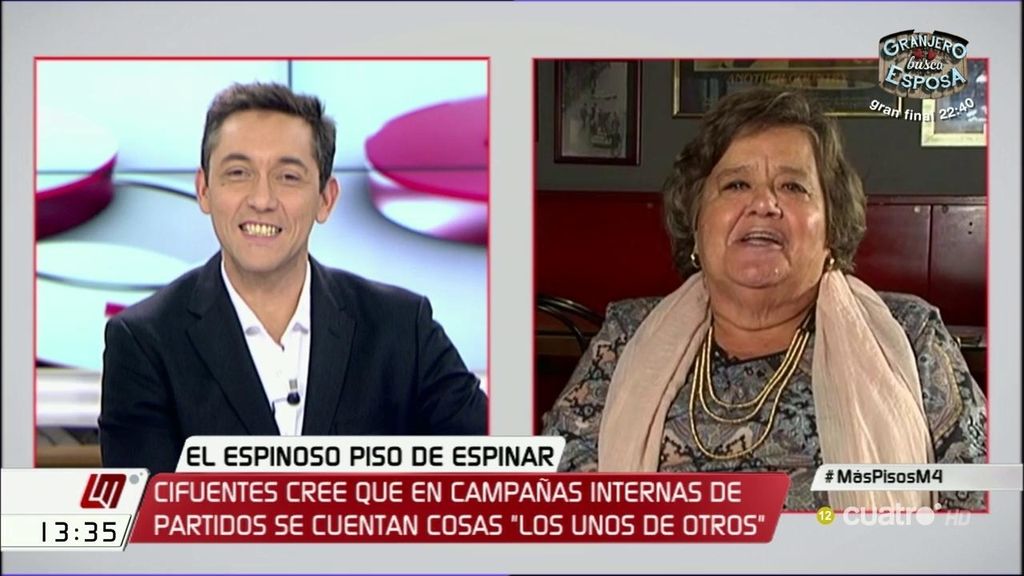 Cristina Almeida ante las críticas de Cifuentes a Pablo Iglesias: "Que diga eso hace que pierda puntos y le hunde en la miseria"