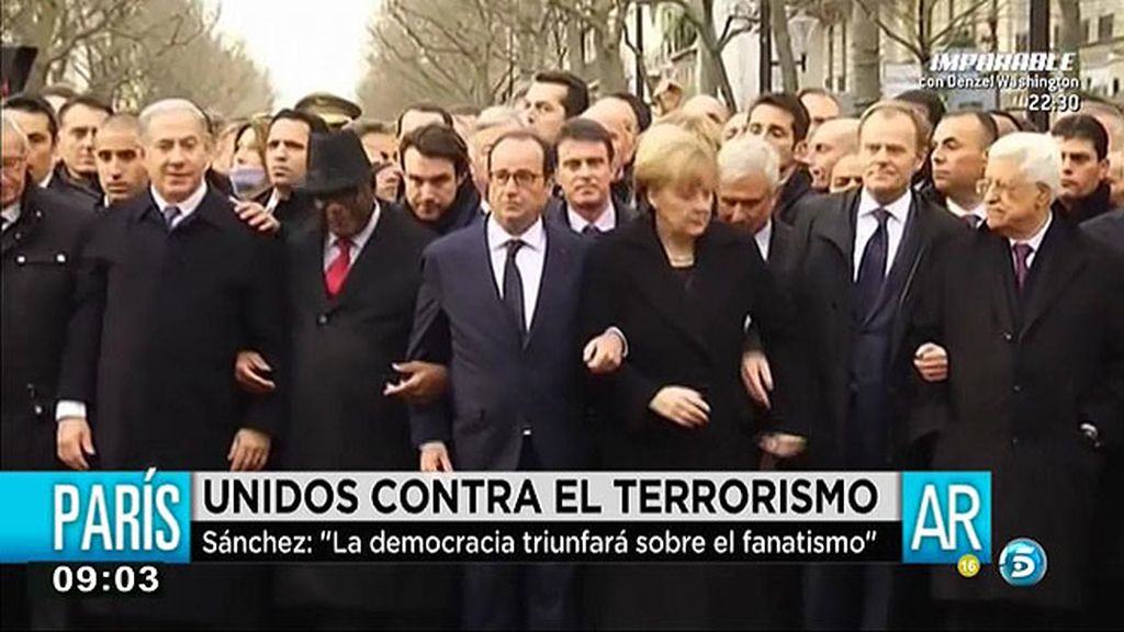 Cincuenta mandatarios se manifiesta en París contra el terrorismo yihadista