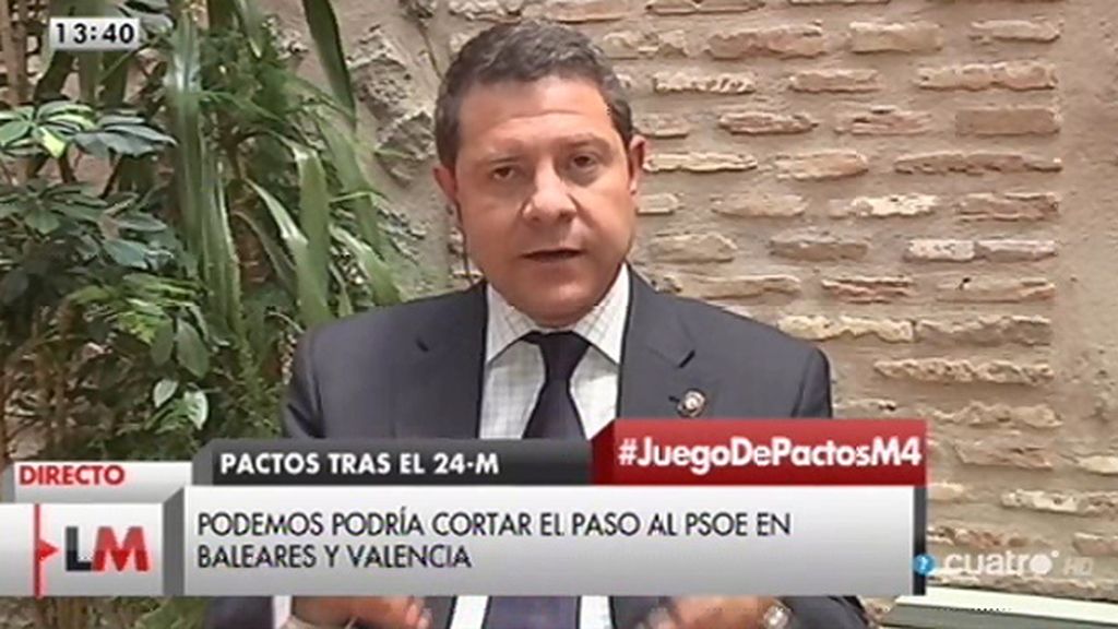 García – Page, sobre Podemos: “No se van a suicidar políticamente apoyando a Cospedal”