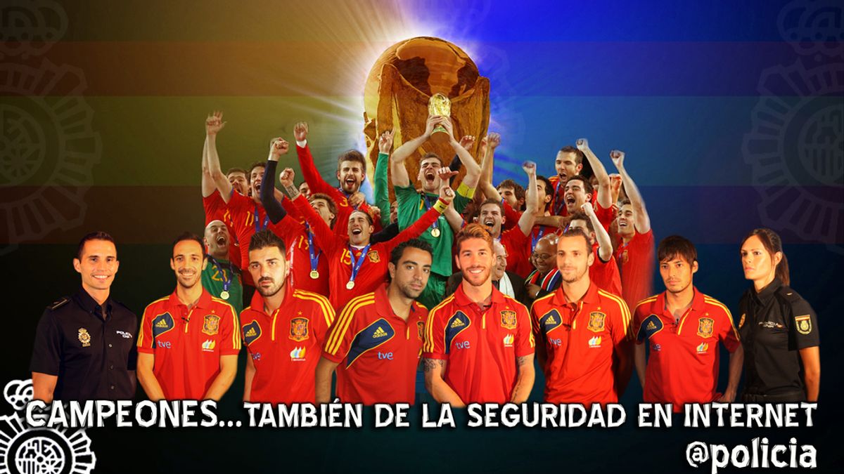 La Policía Nacional lanza una campaña con los campeones de la selección española por la seguridad en Internet