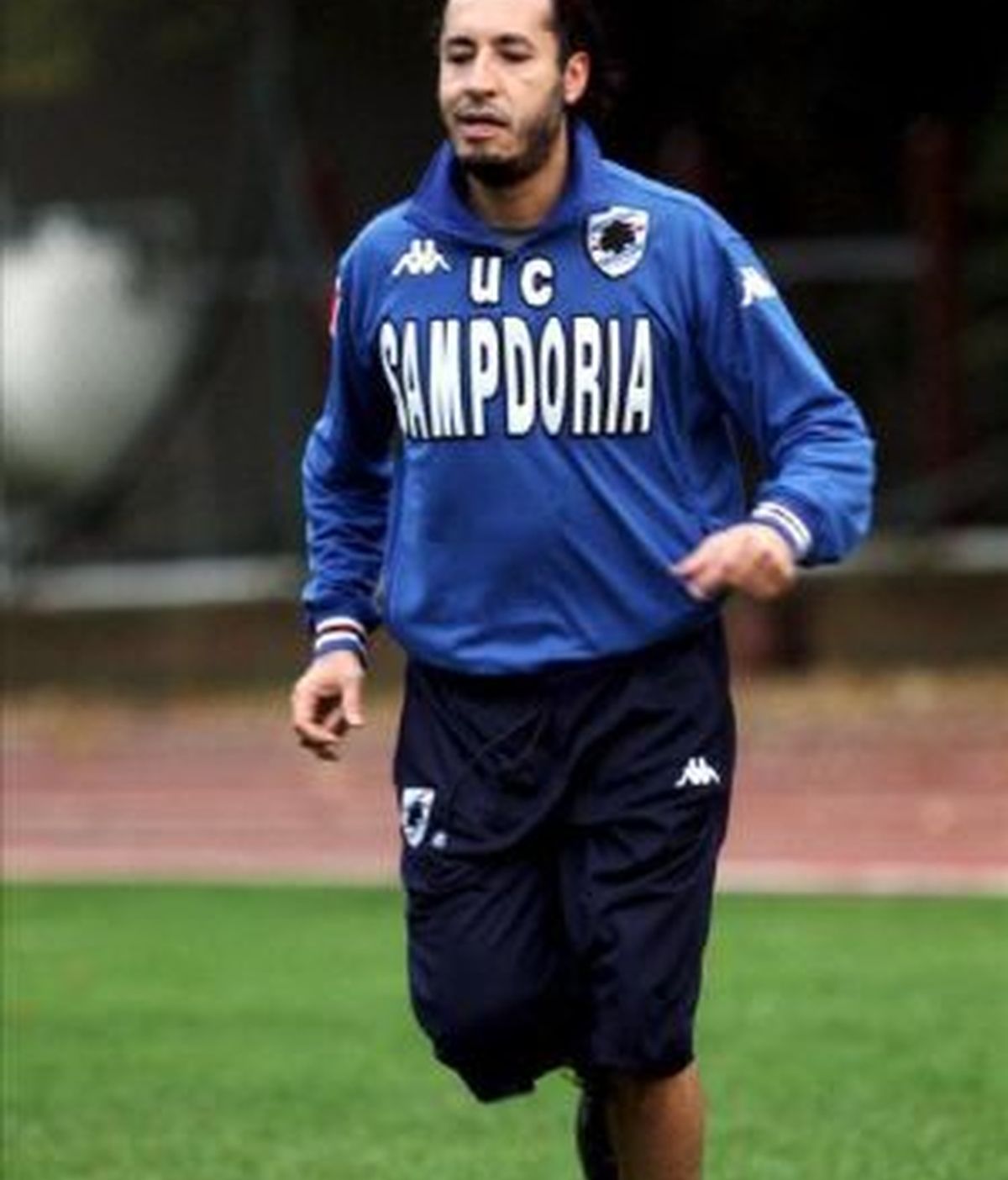 Saadi Gadafi, durante su etapa como futbolista. Foto: EFE.