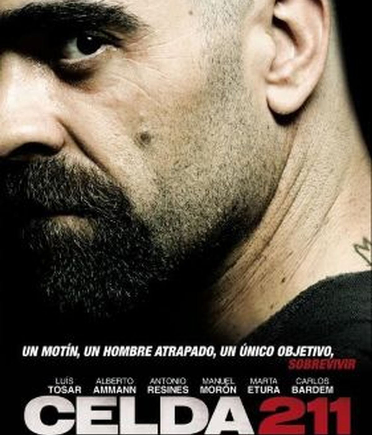 Celda 211, película coproducida en 2009 por Telecinco Cinema, que consiguió 8 premios Goya. Cartel oficial de la cinta